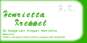 henrietta kreppel business card